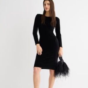 J. CREW Black Ponte Long Sleeve Dress Size XXS